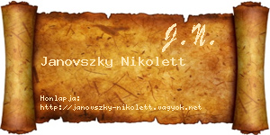 Janovszky Nikolett névjegykártya